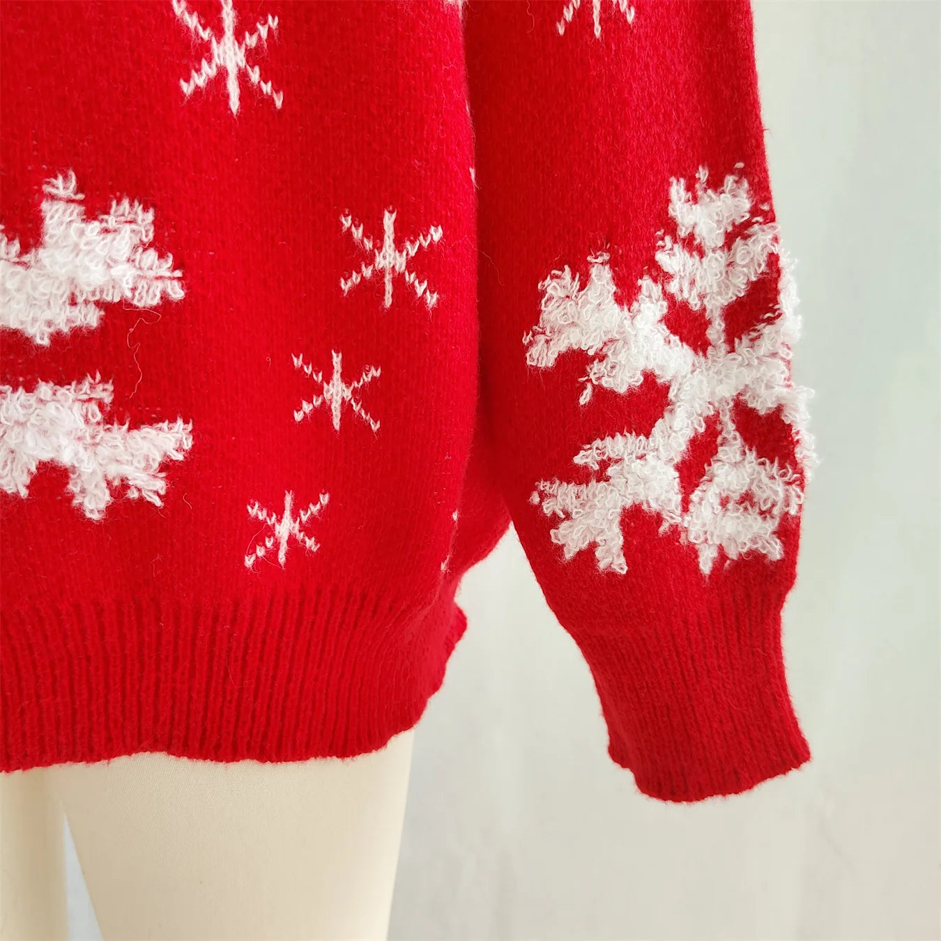 Christmas Sweater For Women Casual O Neck Long Sleeve Snowflake Printed Knitted Printed Sweater Women Pullover