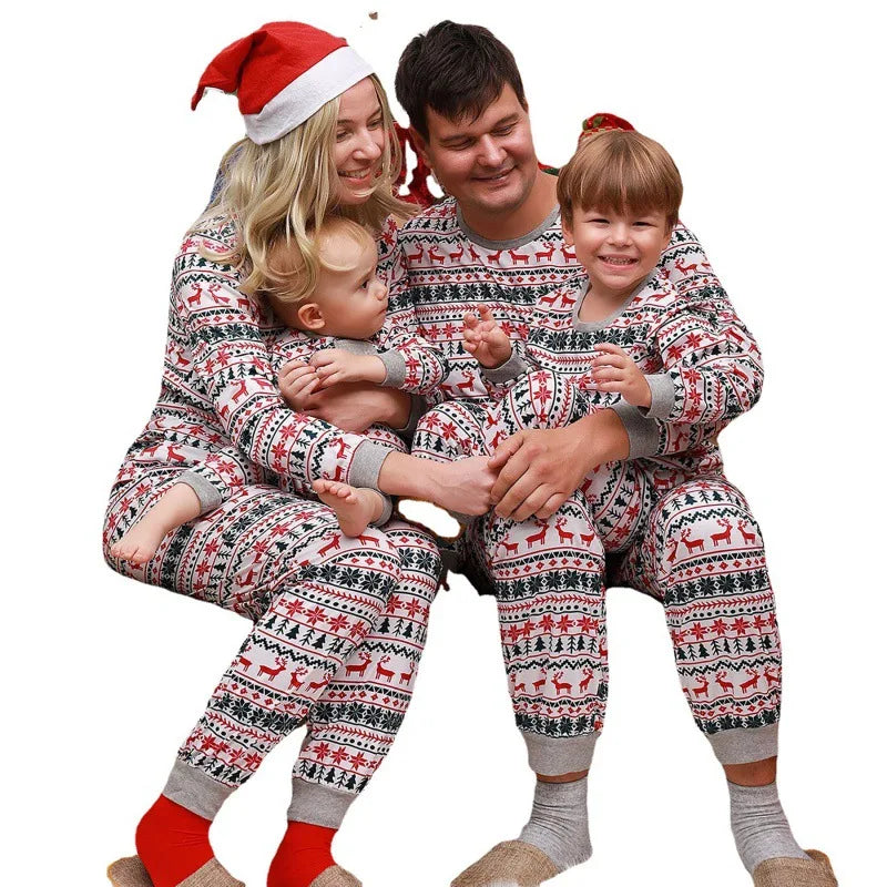 Christmas Family Pajamas Set – Matching Deer Sleepwear for Adults & Kids (2-Piece)