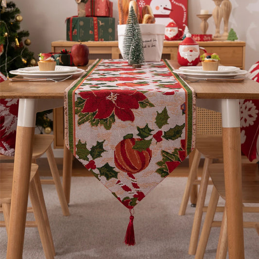 Christmas Table Runner Soft Durable Seasonal Winter Xmas Holiday Kitchen Dining Table Decoration for Indoor Outdoor Home Party