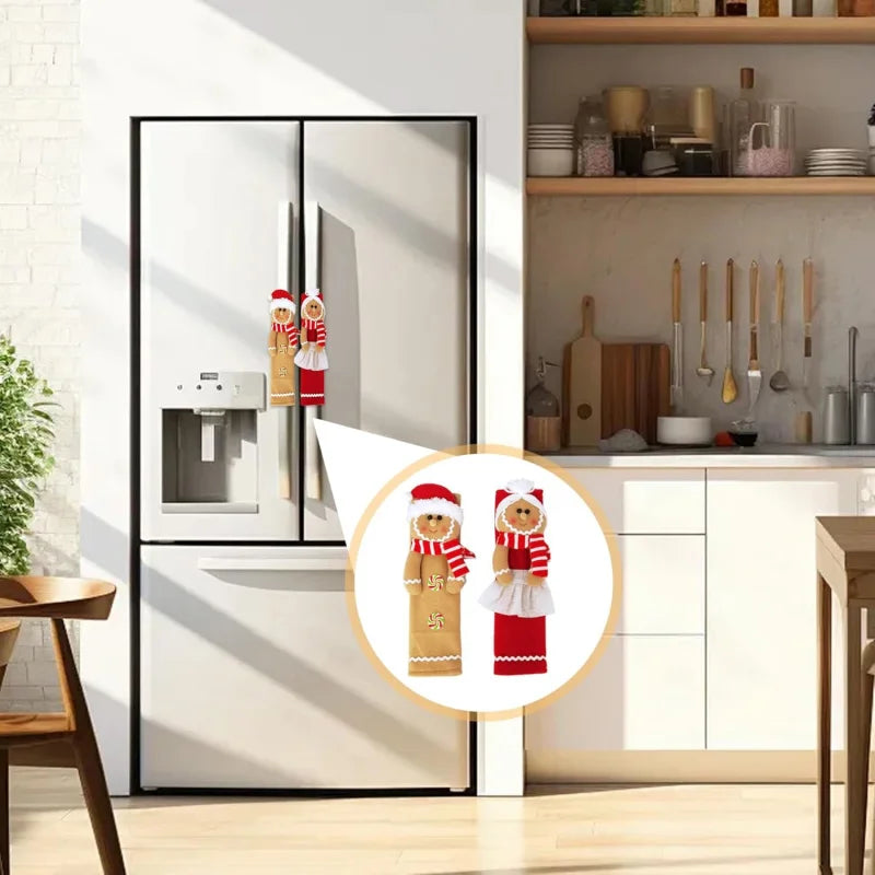 Christmas Gingerbread Cabinet Handle Covers – Festive Anti-Slip Protection