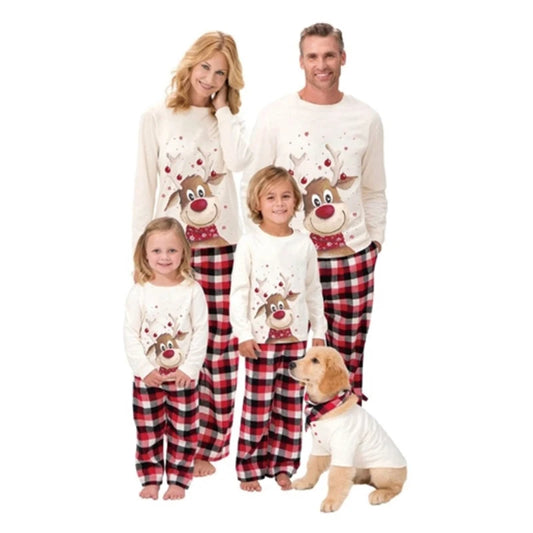 Christmas Family Pajamas Set – Matching Deer Sleepwear for Adults & Kids (2-Piece)