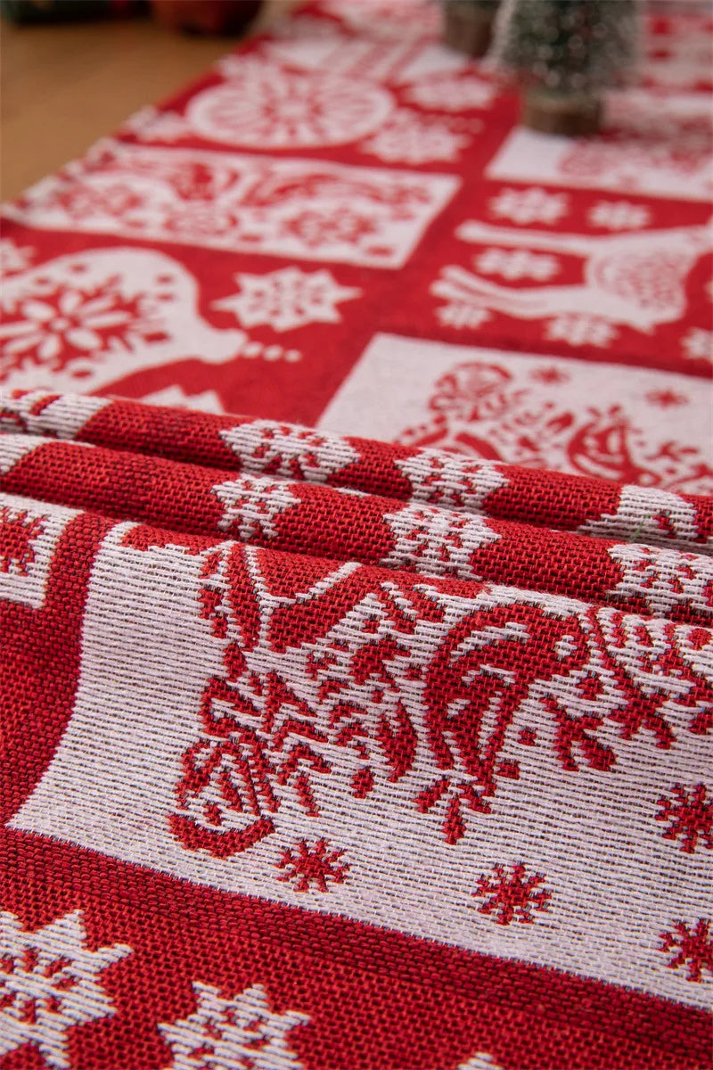 Christmas Table Runner Soft Durable Seasonal Winter Xmas Holiday Kitchen Dining Table Decoration for Indoor Outdoor Home Party