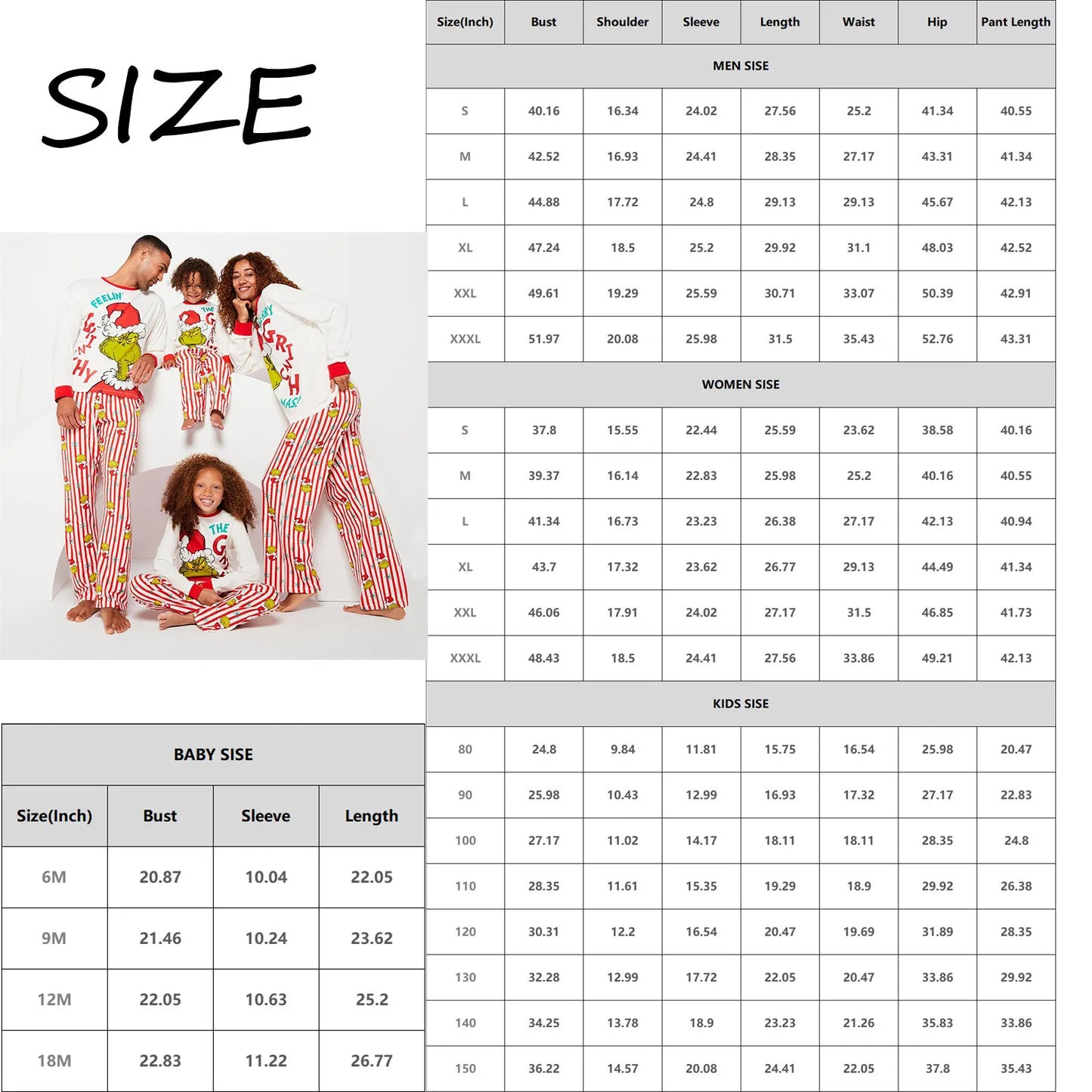  Family Christmas Cartoon Print Pajamas Set, Cozy Holiday Pjs For Photo Shoots & Christmas Morning, Festive Family Sleepwear