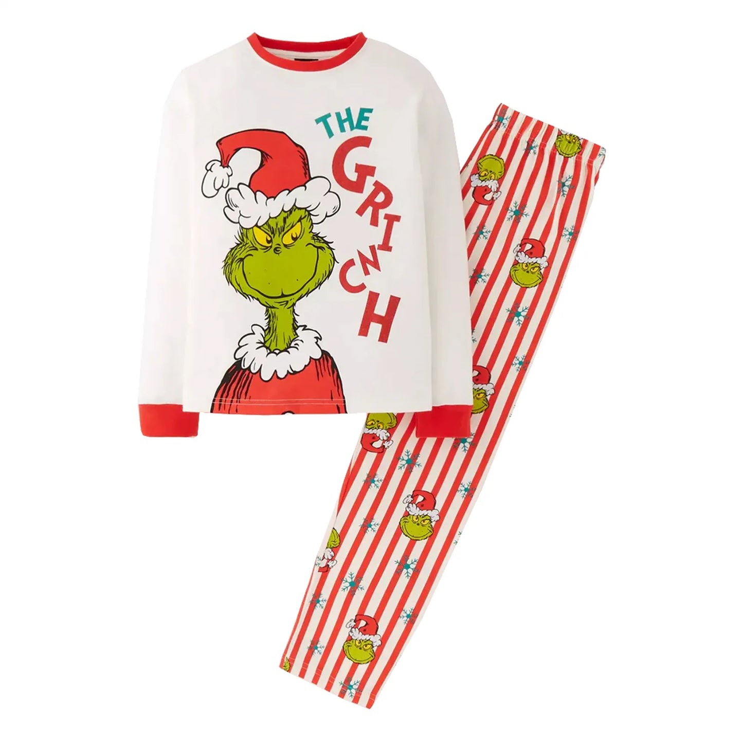  Family Christmas Cartoon Print Pajamas Set, Cozy Holiday Pjs For Photo Shoots & Christmas Morning, Festive Family Sleepwear