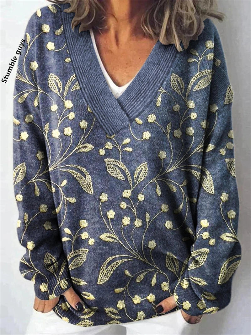 Women's Christmas Sweater Autumn Winter Casual Fashion European American Warm Deer Snowman Dog Print Y2K Knit Top