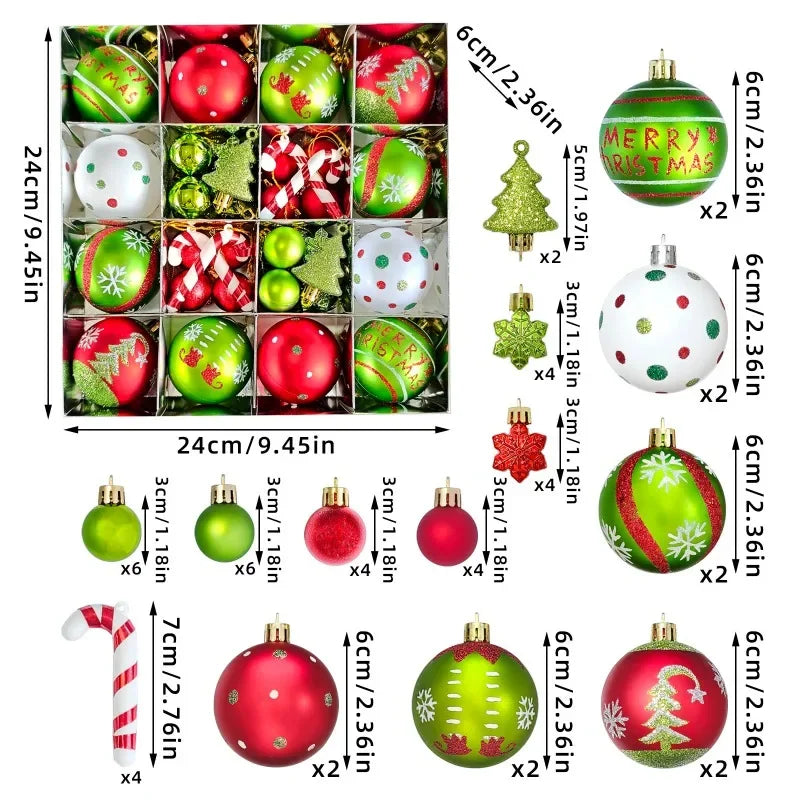 Green Painted Christmas Ball Decorations Green Monster Xmas Tree Ornaments Green Painted Xmas Ball Set Christmas Home Decor