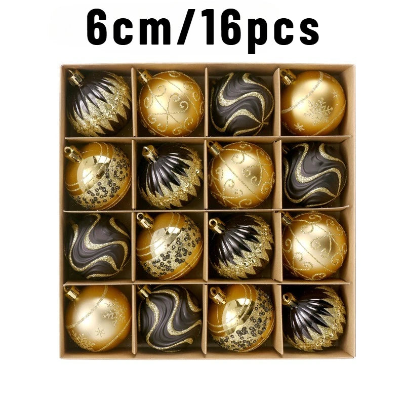 42pcs/16pcs Xmas Gift Christmas Ball Set Unique Shaped Painted Christmas Tree Ornaments Reindeer Decorative Hanging Ornaments