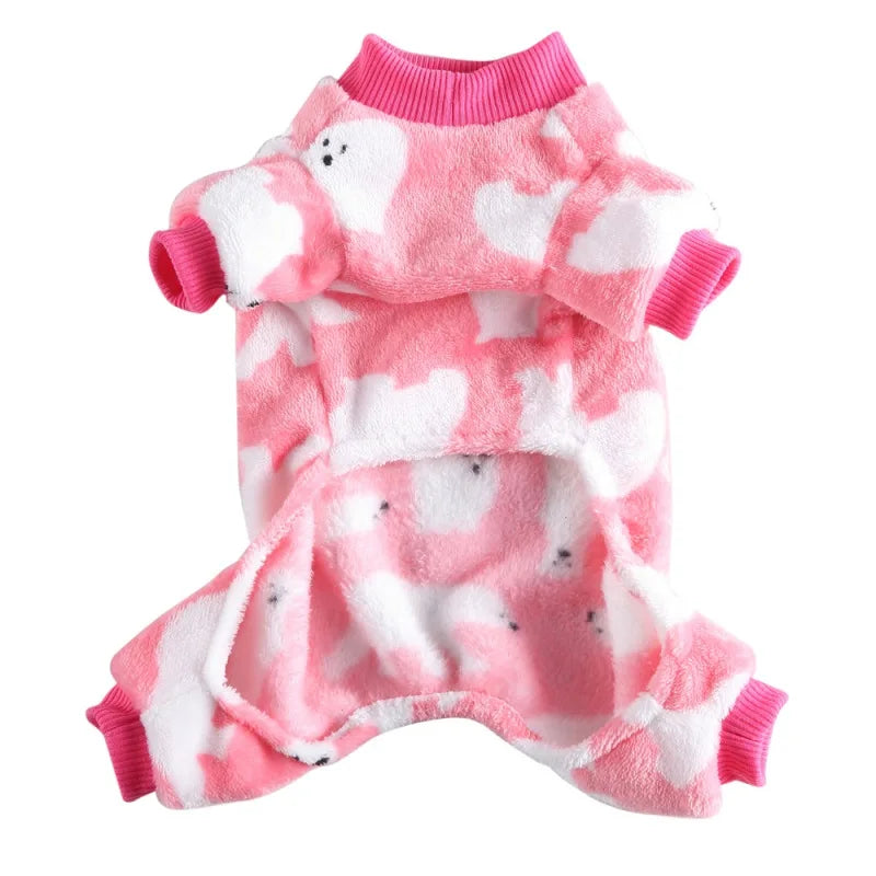 Christmas Winter Dog Pajamas Warm Pet Clothes For Small Dogs Cat Pyjama Dog Puppy Jumpsuit Medium Dogs Sleeping wear Clothing