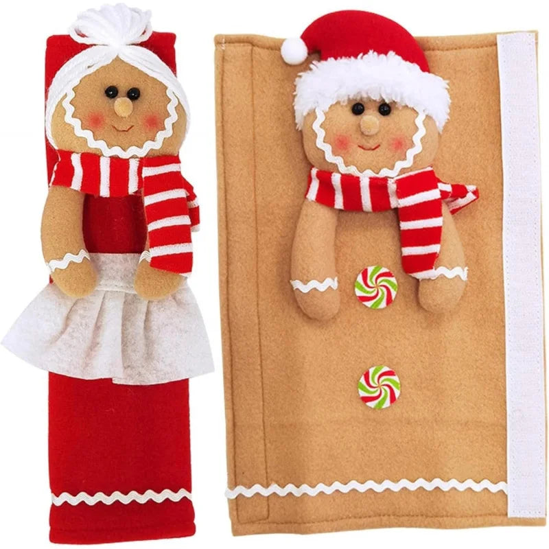 Christmas Gingerbread Cabinet Handle Covers – Festive Anti-Slip Protection