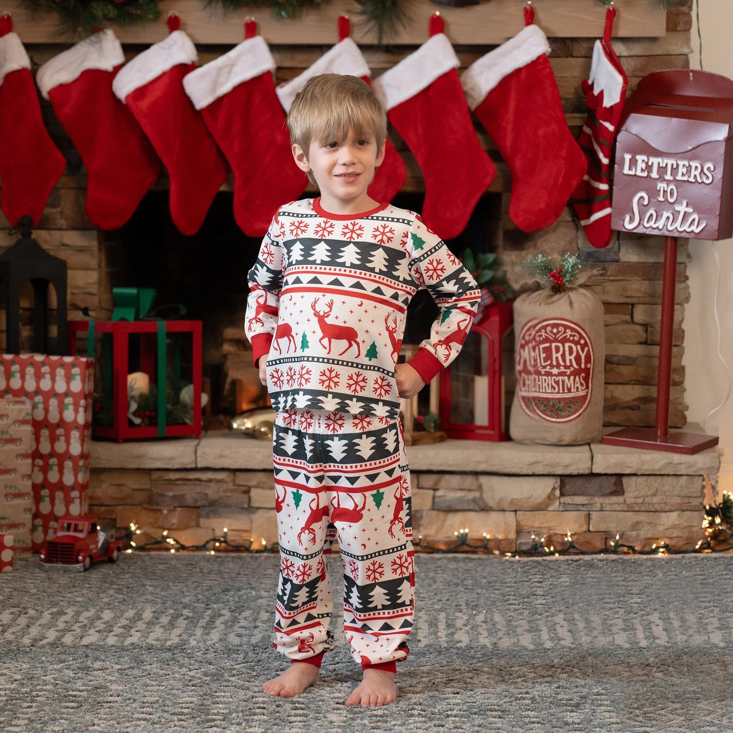 Family Christmas Pajamas – Full-Body Reindeer Matching Sleepwear Set