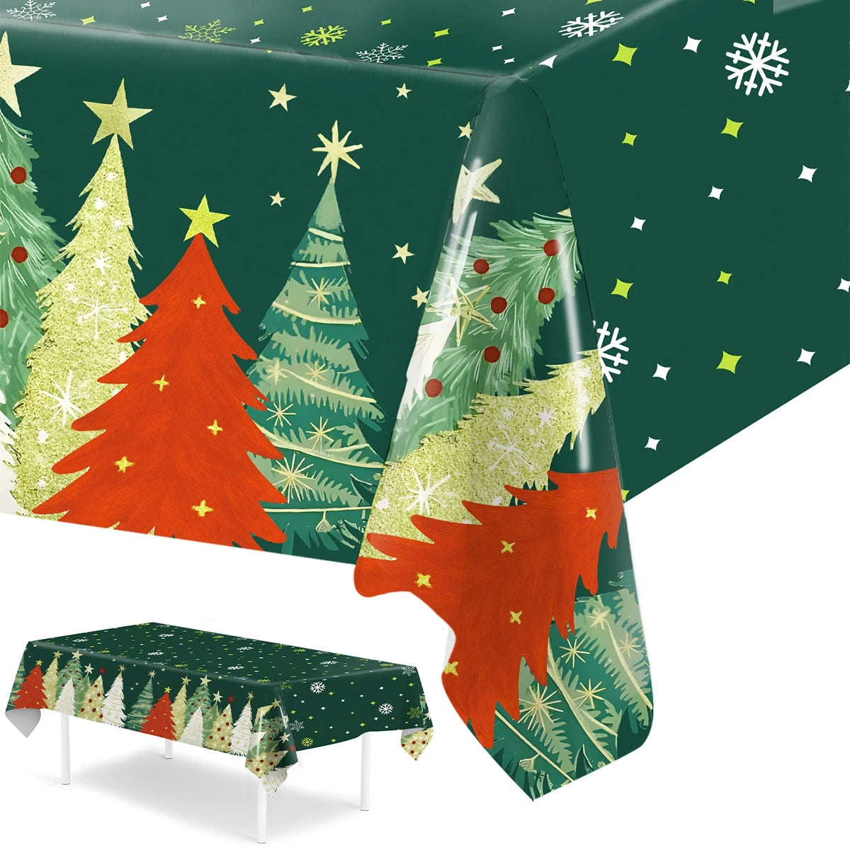 Christmas Tablecloth Christmas Party Decoration 2025 Xmas Table Decor Santa Claus Table Cover Navidad Natal New Year Gift 2026