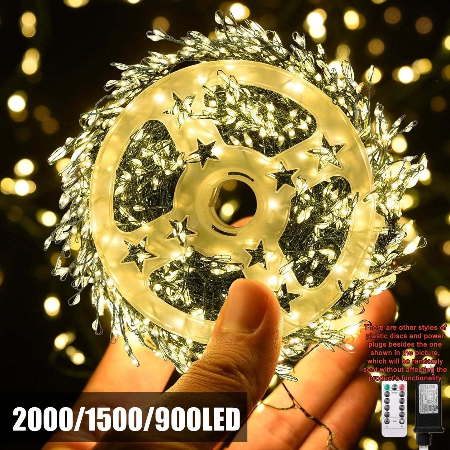 Outdoor Remote Control Copper Wire Lights Christmas Tree Light String Starry Sky Flower Wreath Decorative Lights
