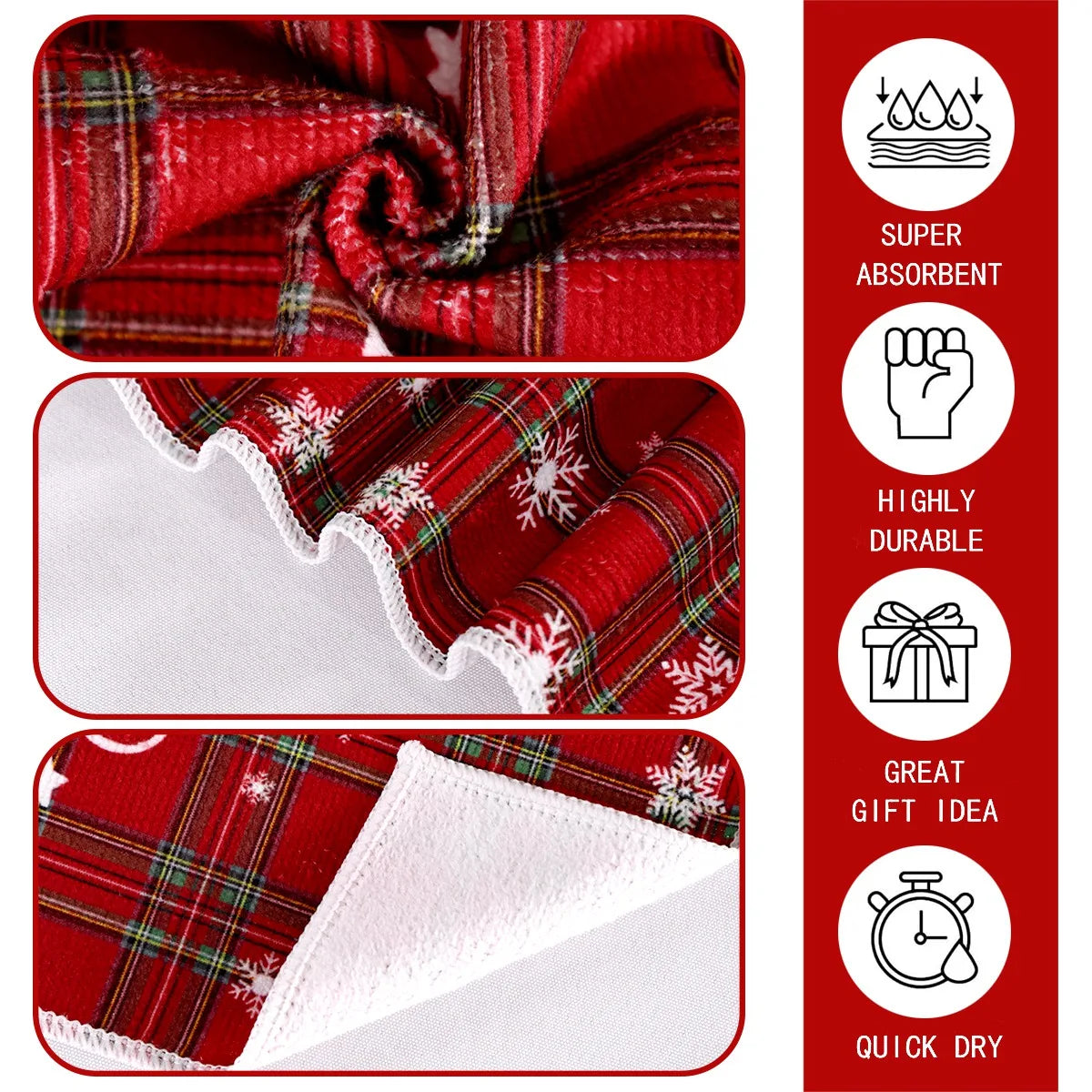 2pcs Christmas Kitchen Towels Merry Christmas Decoration 2025 Xmas Santa Claus Dish Towel Navidad Natal Gifts New Year 2026