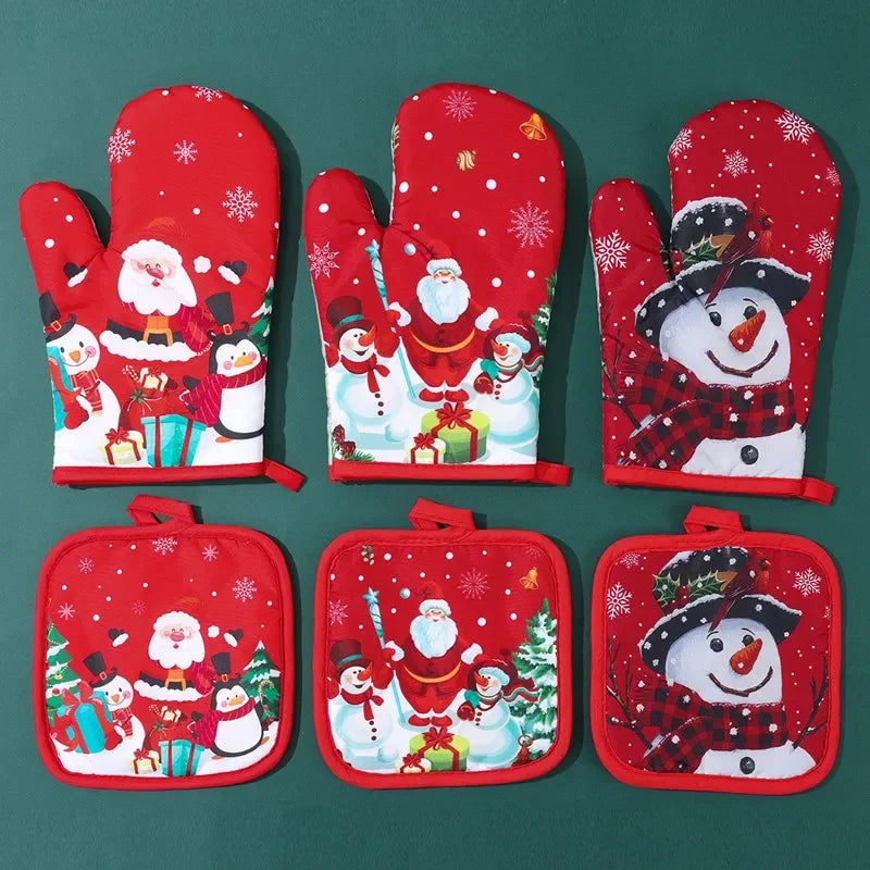 Decorations 2026 Christmas Home Kitchen Party Decorations 2025 Christmas Snowman Kitchen Christmas New Year Gifts Gloves Mittens
