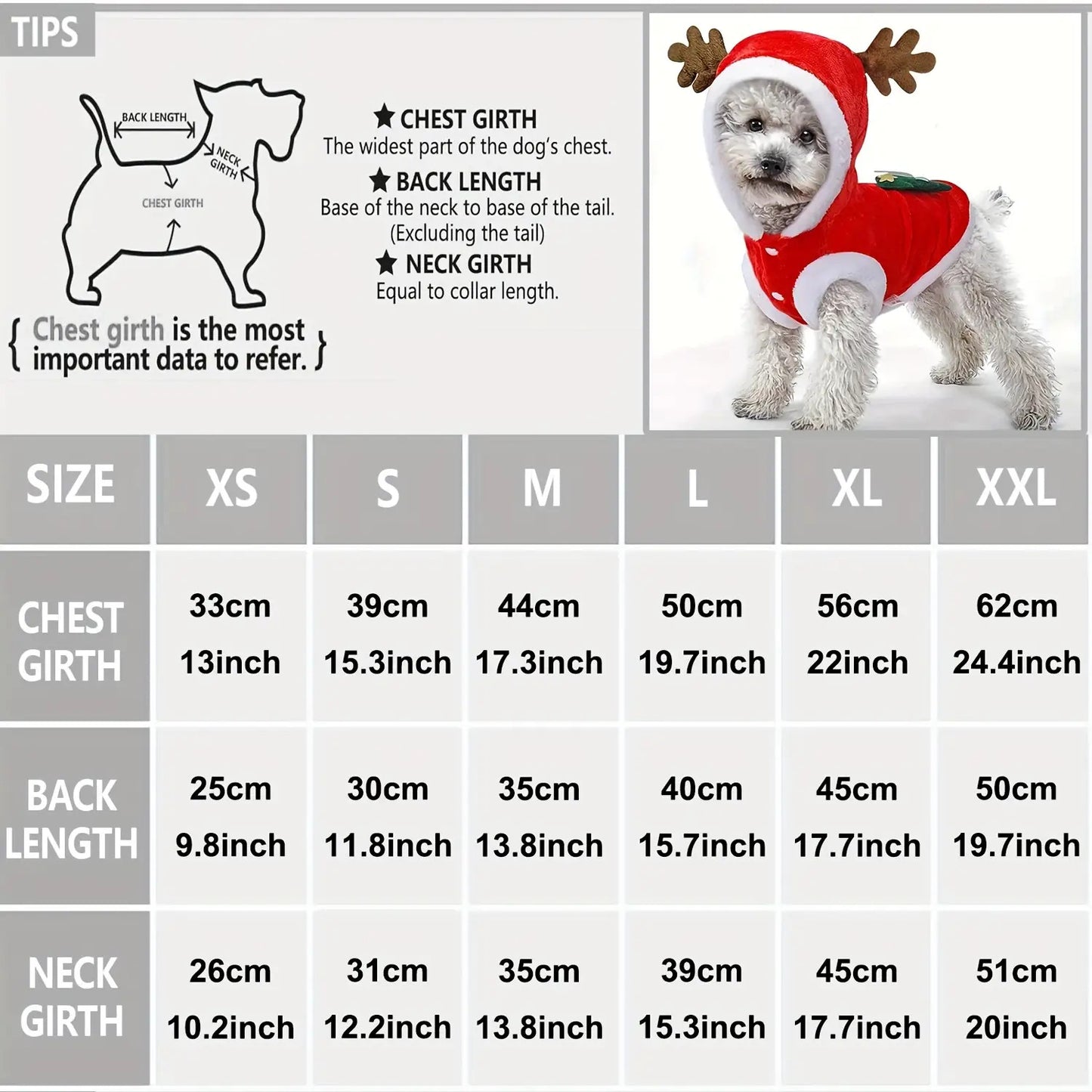 Christmas Dog Costume - Santa Claus & Reindeer Style Winter Hoodies with Buttons | Warm Knit Vests, Pet Cold-Weather Sweater Coats, Onesies for Party Role-Playing Suitable for Small and Medium Dogs & Cats