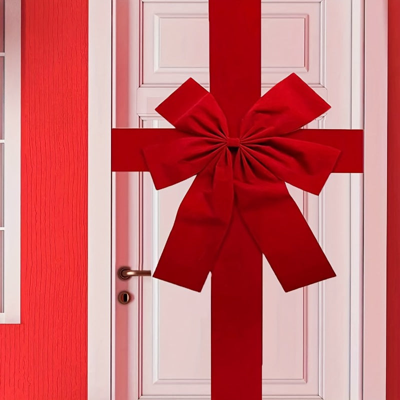 Set of 2 Large Decorative Bows for Door Hanging - Stylish Red Bow for Valentine'S Day, Christmas, New Year, And Celebrations - Ideal for Weddings And Anniversaries - Great Gift, Wreaths for Entrance, Manual Assembly Version
