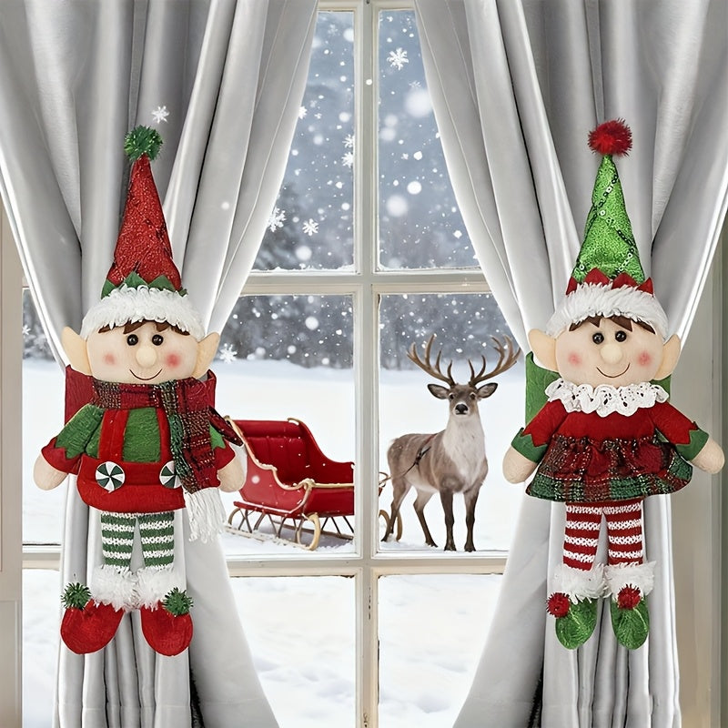 Christmas Elf Curtain Tieback – Festive Window Decor for Holiday Homes