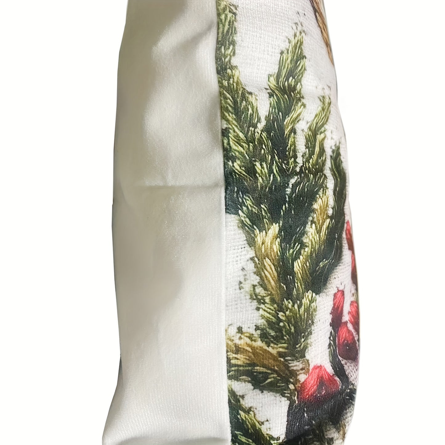 Christmas Reindeer Throw Pillow Cover – 45×45 cm Soft Plush Holiday Décor