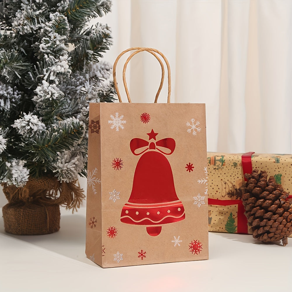 Festive Christmas Paper Gift Bags – Set of 6 Holiday Designsties, and Holidays - Two Sizes Available
