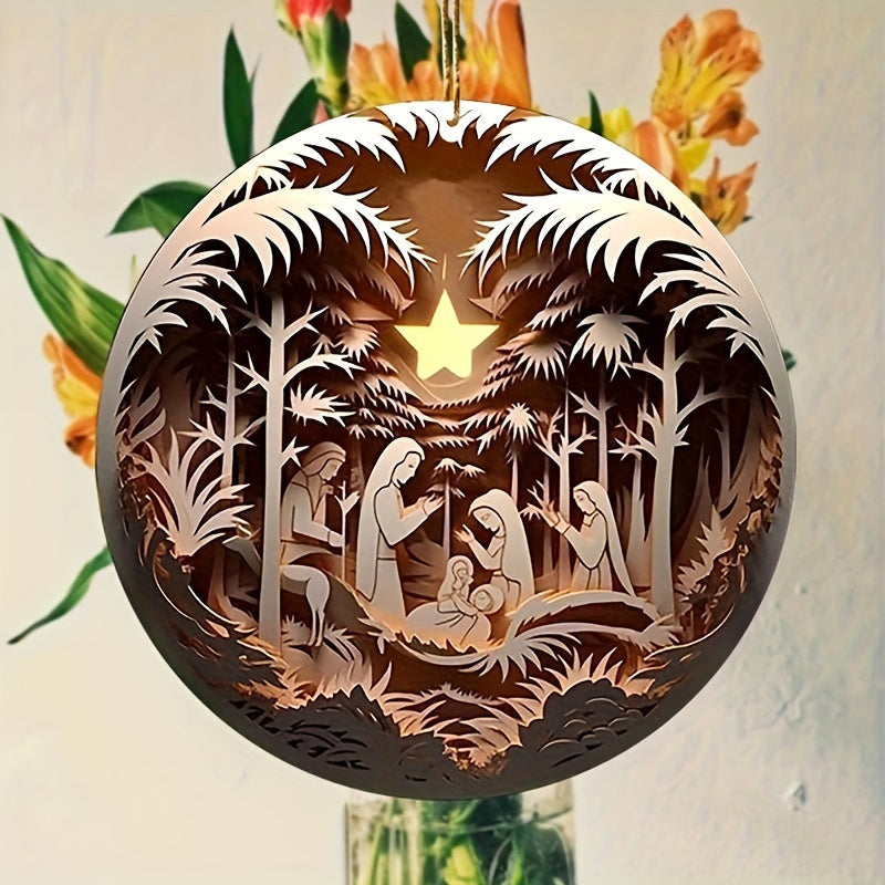 Nativity Christmas Hanging Ornament – Acrylic 3D Effect Holiday Décor