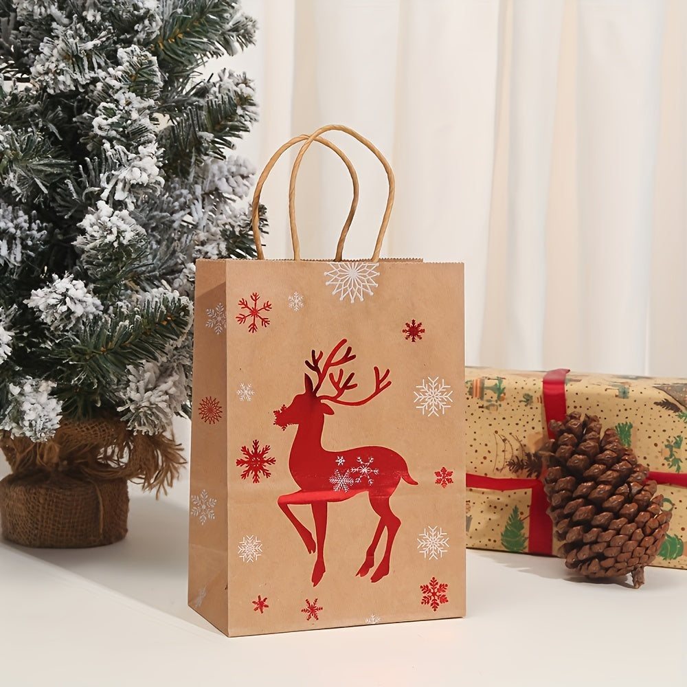 Festive Christmas Paper Gift Bags – Set of 6 Holiday Designsties, and Holidays - Two Sizes Available