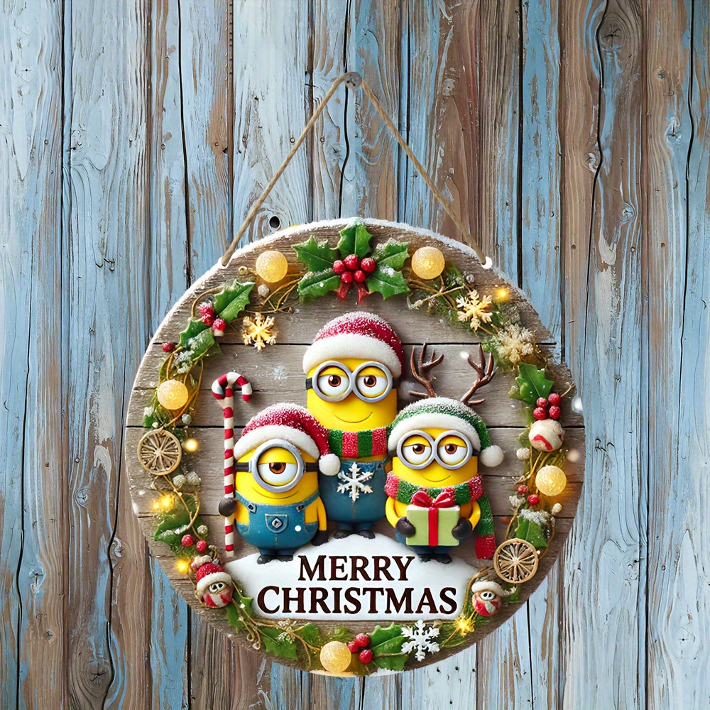 Christmas Wooden Welcome Sign – 20cm Rustic Farmhouse Holiday Décor