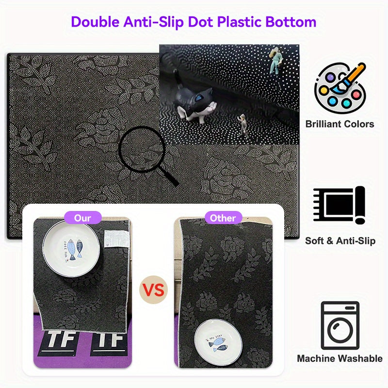 Fluffy Christmas Deer Microfiber Bath Mat - Quick-Dry & Absorbent, Festive Holiday Design with Red Berries & Green Leaves, Perfect for Kitchen & Bathroom Decor, Machine Washable, Christmas Bathroom Decor