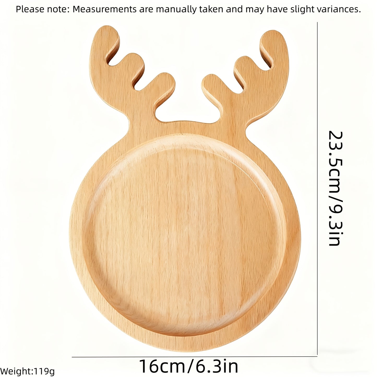 Christmas Wooden Snack Plates - Reindeer & Christmas Tree Shapes for Holiday Celebrations, Gatherings & Multi - Occasions
