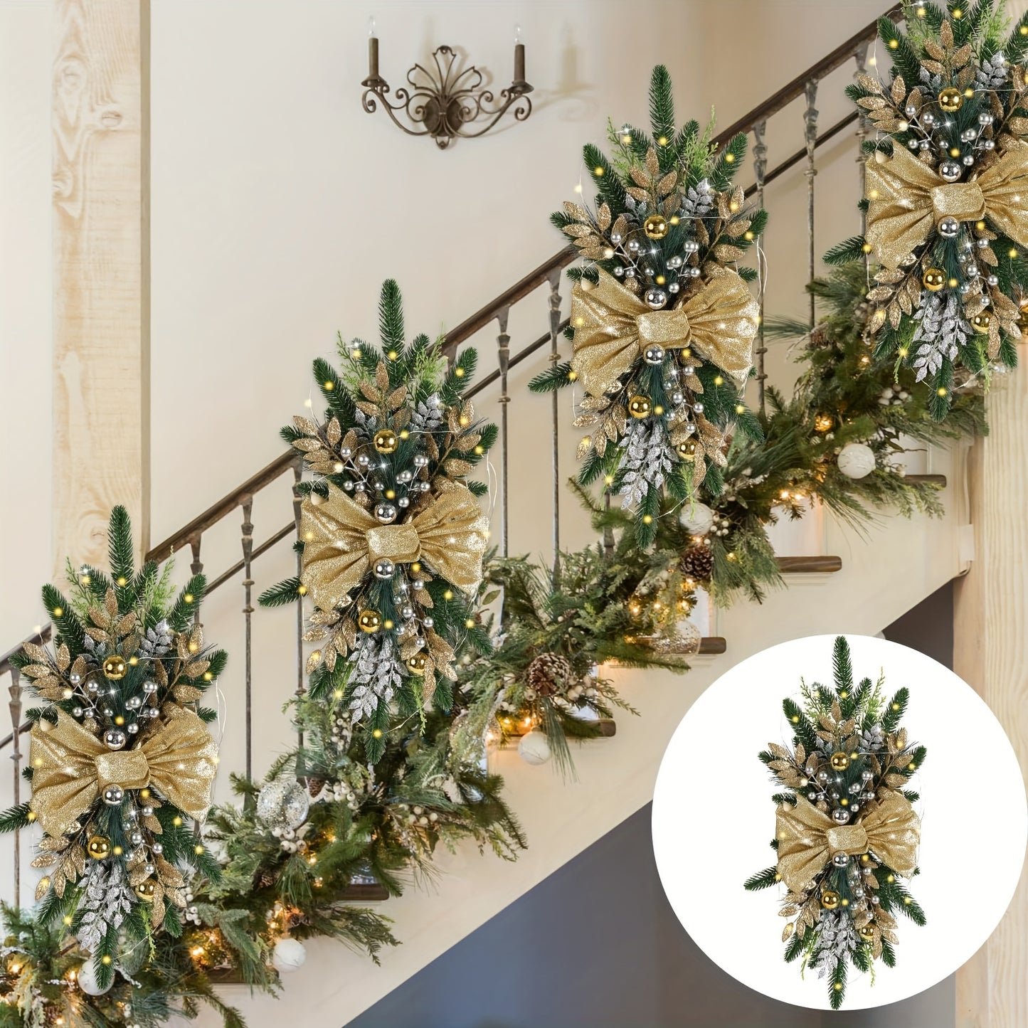 Christmas Stair Garland – Festive Hanging Holiday Decor